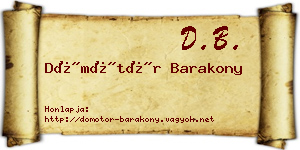 Dömötör Barakony névjegykártya